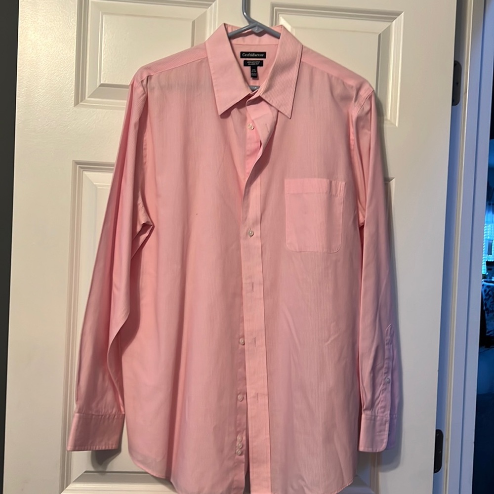 Croft and barrow Pink and white striped dress shirt